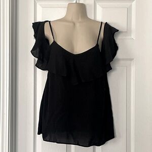 Old Navy Black Cold Shoulder Blouse